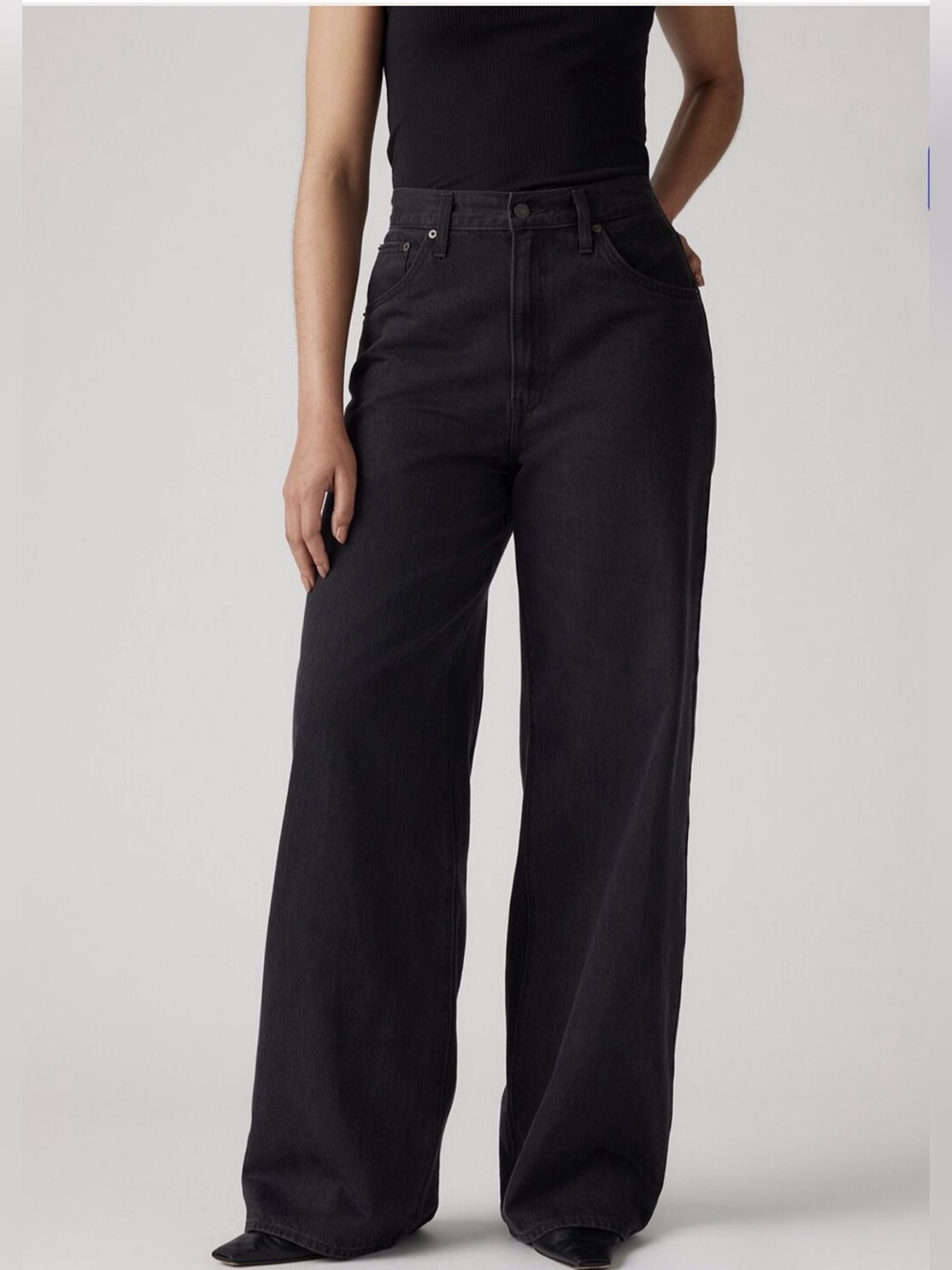 Levi's Black High-Rise Wide Leg Jeans